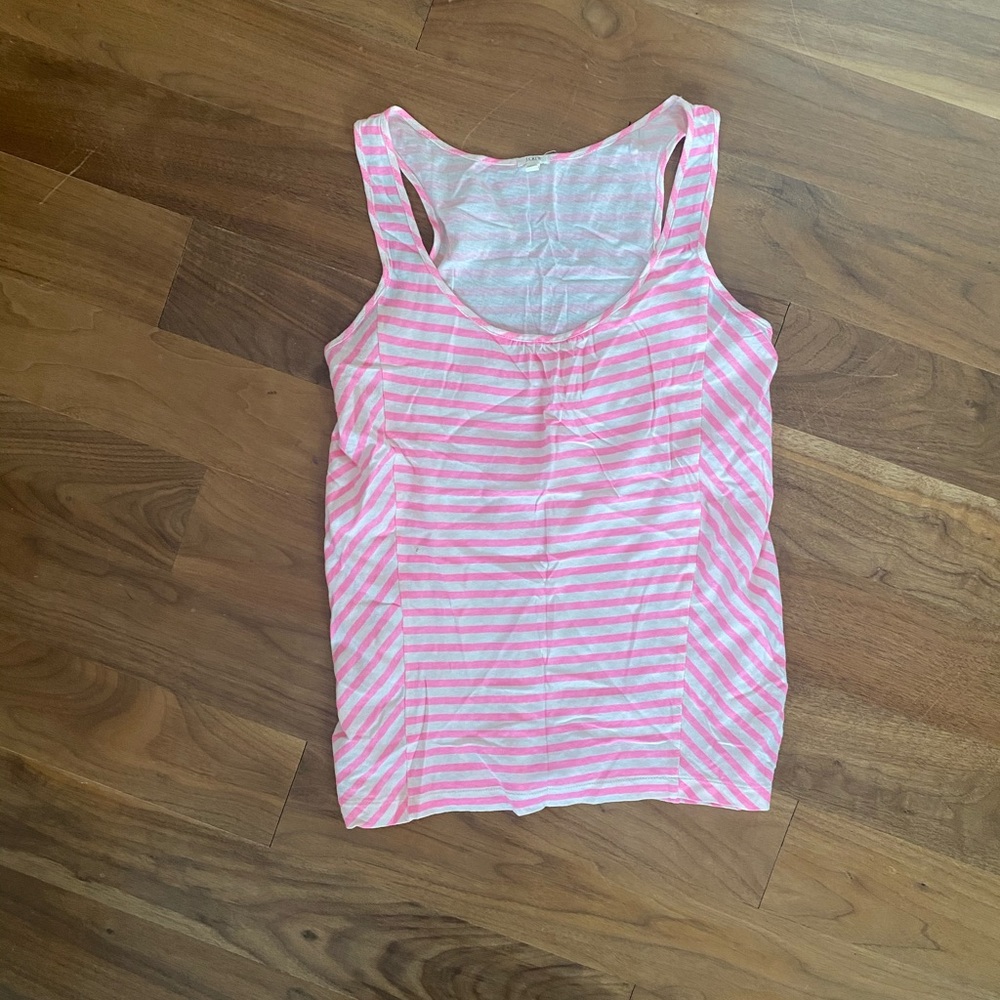 J crew pink striped tank